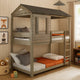 Bunk Bed | Twin Size Wood | House Design | Brown