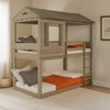 Bunk Bed | Twin Size Wood | House Design | Brown