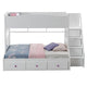 Wooden Twin Over Full Bunk Bed with 3 Drawers White BM235366