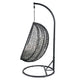 Oval Wicker Swing Chair with Mesh Pattern Black and Beige BM235370