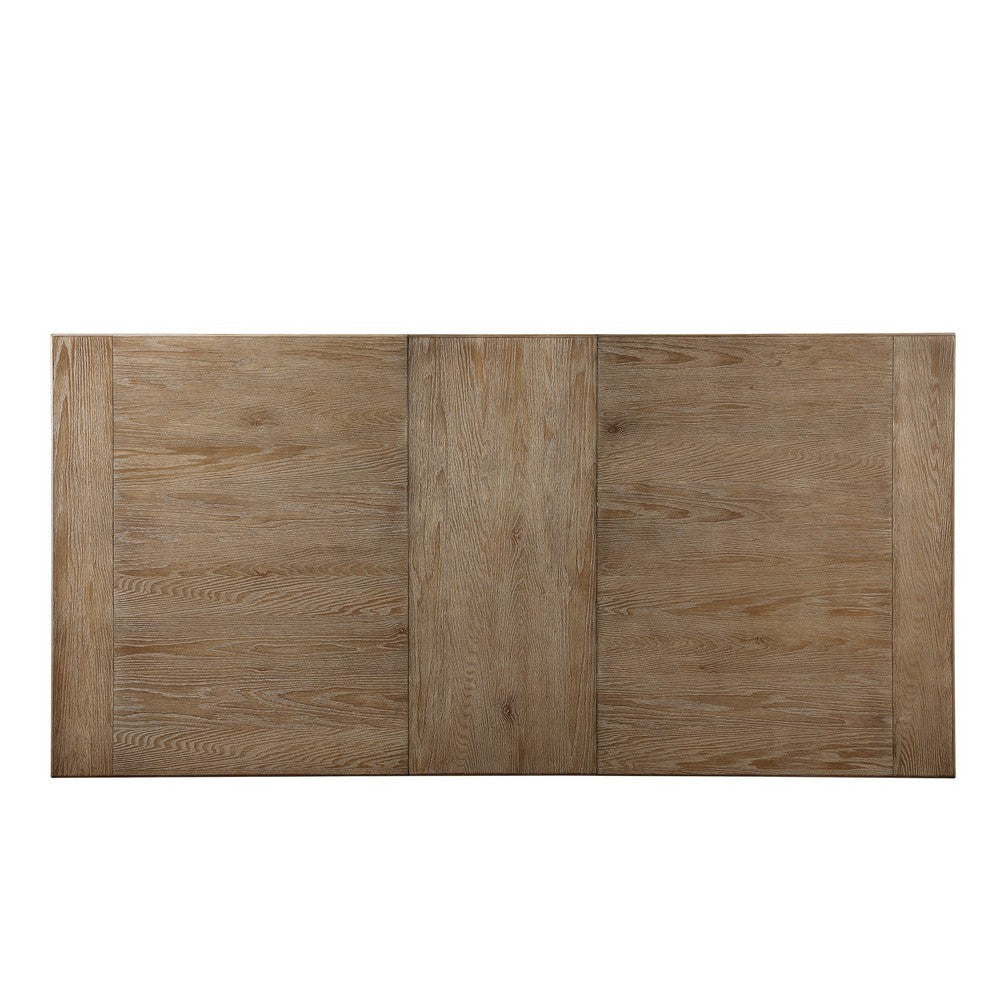 68 Inch Wooden Dining Table with Ornate Trestle Base Brown BM235377