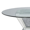 Dining Table | 52" | Glass Top | Pedestal Base | Silver