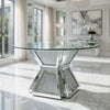 Dining Table | 52" | Glass Top | Pedestal Base | Silver