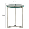 24 Inches Round Glass Top End Table with Y Shape Base Chrome By Casagear Home BM235388