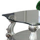 Curved Glass Top Coffee Table with Open Shelf Silver