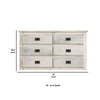 Plank Design 6 Drawer Wooden Dresser with Bail Pulls White By Casagear Home BM235420