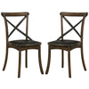 Side Chair | Wood Crossback | Saber Legs | Set of 2 | Brown