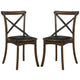 Side Chair | Wood Crossback | Saber Legs | Set of 2 | Brown