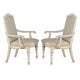 Armchair | Rustic Wood | Intricate Carvings | Set of 2 | Antique White