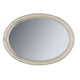 Oval Shaped Wooden Mirror with Molded Details, Antique White