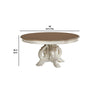 Ace Dining Table | 60 Inch Round Brown Top | Carved Pedestal Base | Antique White