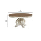 Ace Dining Table | 60 Inch Round Brown Top | Carved Pedestal Base | Antique White