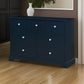 Transitional 7 Drawer Wooden Dresser with Knob Pulls Blue By Casagear Home BM235451