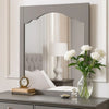 Wooden Encasing Mirror with Arched Design Top, Gray