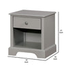 1 Drawer Transitional Wooden Nightstand with Open Compartment Gray By Casagear Home BM235454