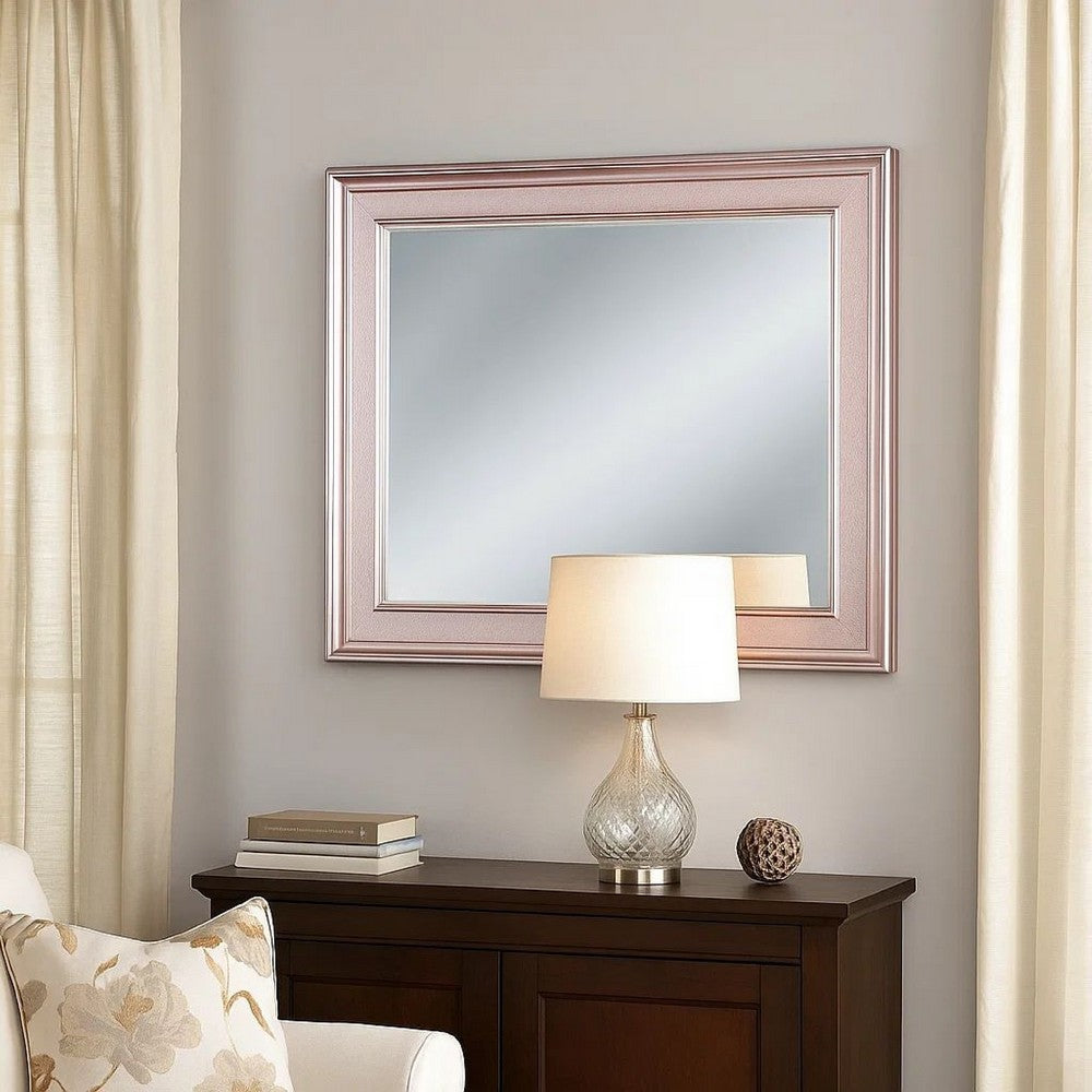 Contemporary Wood Frame Mirror | 64" | Rose Pink
