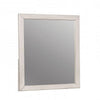 32 Inch Transitional Style Wooden Frame Mirror White BM235475