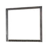 38 Transitional Style Square Wooden Frame Mirror, Gray