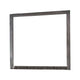 38 Transitional Style Square Wooden Frame Mirror, Gray