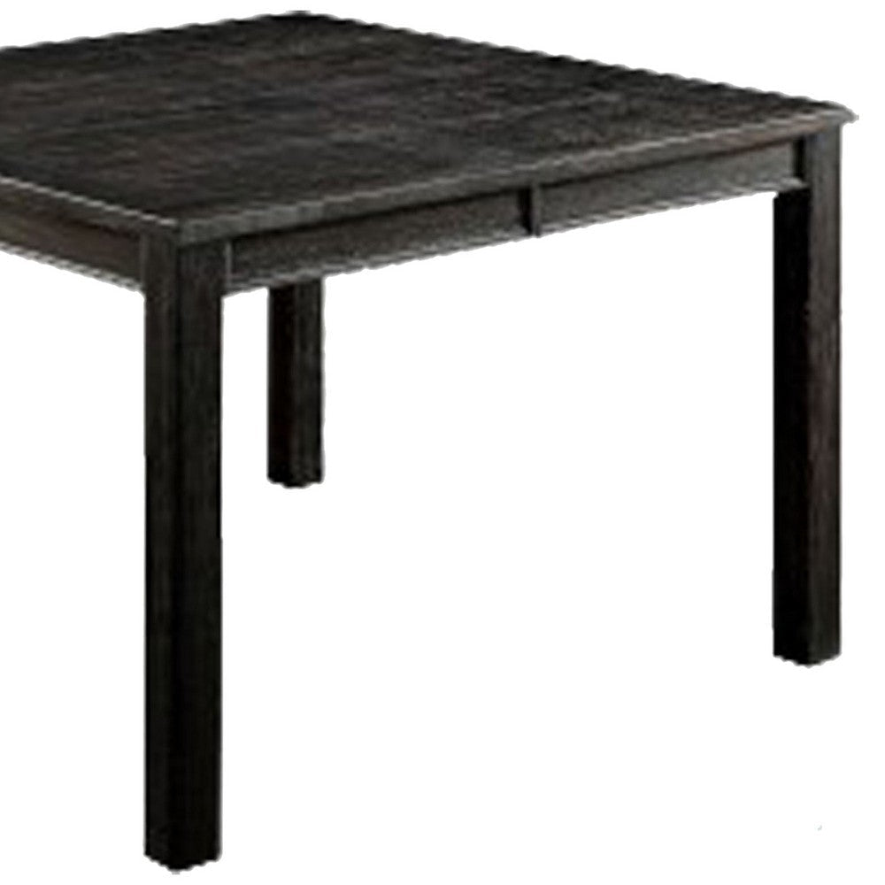Rectangular Top Wooden Counter Height Table with Block Legs Antique Black BM235495