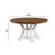 Dual Tone Round Top Dining Table with Pedestal Base, Brown and White