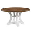 Dual Tone Round Top Dining Table with Pedestal Base Brown and White By Casagear Home BM235501