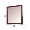 Rectangular Wooden Frame Mirror with Mounting Hardware Cherry Brown By Casagear Home BM235510