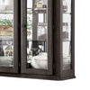 Wooden Arched Top Hutch with 2 Glass Shelves Brown By Casagear Home BM235556