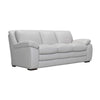 Leather Upholstered Sofa with Block Cushion Seat and Pillow Armrests, Gray