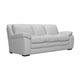 Leather Upholstered Sofa with Block Cushion Seat and Pillow Armrests, Gray