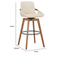 30 Inch Leatherette Swivel Barstool, Cream and Walnut By Casagear Home