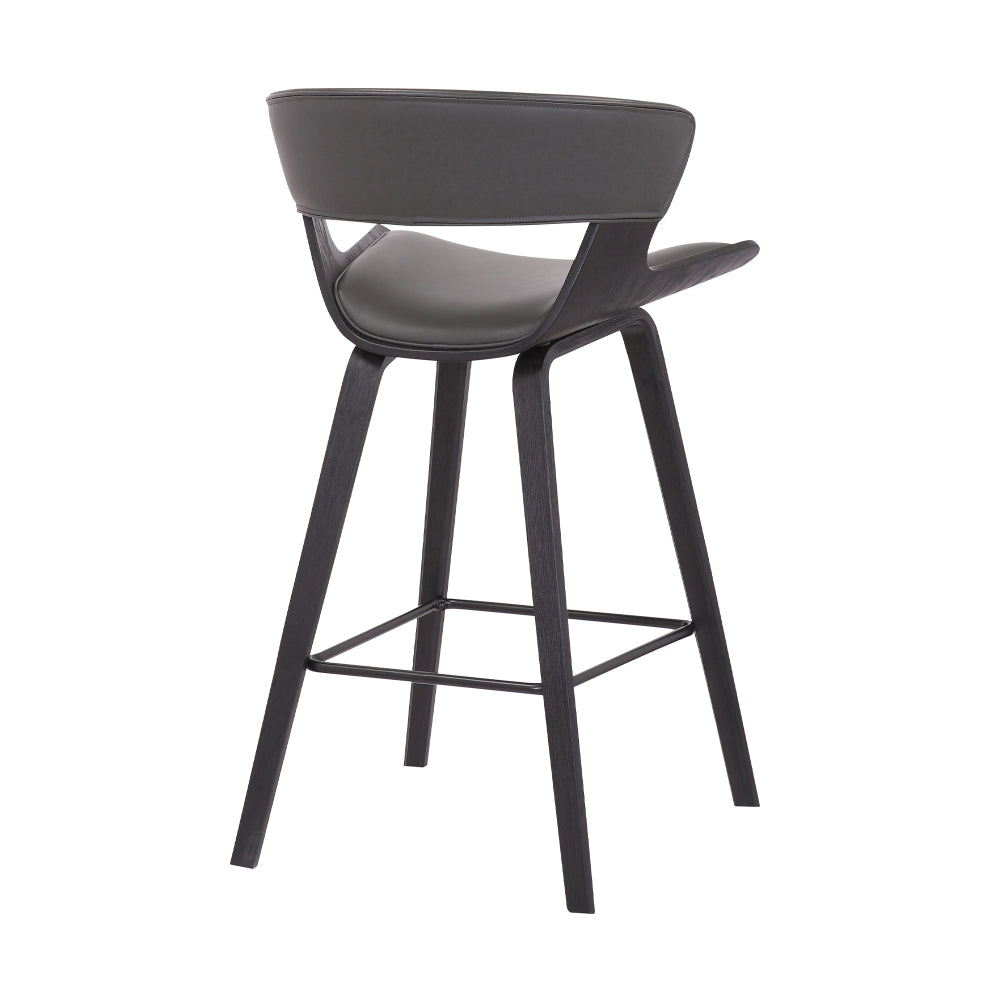 27 Inches Saddle Seat Leatherette Counter Stool Gray By Casagear Home BM236364