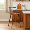 Barstool | Counter Height | Spindle Back | 26" | Brown & Black