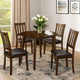 5 Piece Dining Set with Wood Table and Ladder Back Chairs | Brown