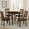 5 Piece Dining Set with Wood Table and Ladder Back Chairs | Brown