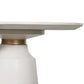 Round Top Concrete Table with Pedestal Base White and Bronze By Casagear Home BM236589