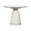 Dining Table | Round Top | Concrete | Pedestal Base | White & Bronze