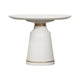 Dining Table | Round Top | Concrete | Pedestal Base | White & Bronze