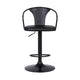 Adjustable Leatherette Swivel Barstool with Curved Back Black By Casagear Home BM236621