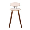 28.5 Inches Contoured Seat Leatherette Barstool, Cream