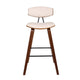 28.5 Inches Contoured Seat Leatherette Barstool, Cream