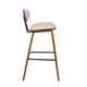 28.5 Inches Contoured Seat Leatherette Barstool, Cream