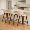 28.5 Inches Contoured Seat Leatherette Barstool, Cream