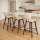 28.5 Inches Contoured Seat Leatherette Barstool, Cream