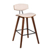 28.5 Inches Contoured Seat Leatherette Barstool, Cream