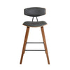 28.5 Inches Contoured Seat Leatherette Barstool Brown By Casagear Home BM236651