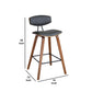 28.5 Inches Contoured Seat Leatherette Barstool, Brown By Casagear Home