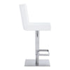 Leatherette Swivel Barstool with Adjustable Height White By Casagear Home BM236653