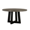 55 Inches Round Concrete Top Dining Table Gray and Black By Casagear Home BM236671