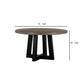 55 Inches Round Concrete Top Dining Table Gray and Black By Casagear Home BM236671